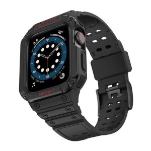 Black Silicone Shock Apple Watch Strap & Case (Black)