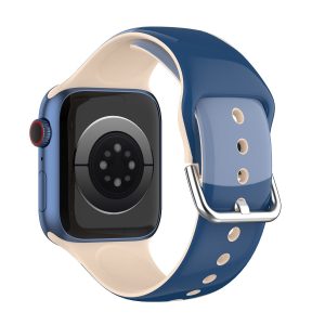 Blue Blend Patterned Silicone Apple Watch Strap