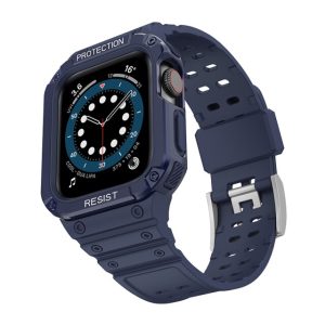 Dark Blue Silicone Shock Apple Watch Strap & Case (Dark Blue)