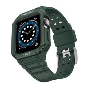 Dark Green Silicone Shock Apple Watch Strap & Case (Dark Green)
