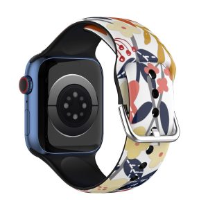 Floral Patterned Silicone Apple Watch Strap