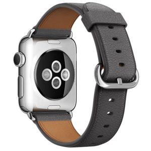 Grey Leather Apple Watch Strap