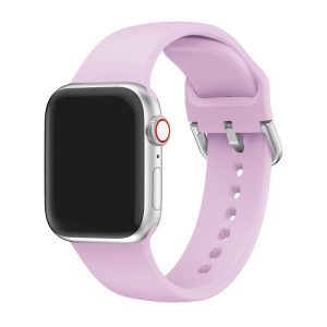 Lavender Purple Silicone Apple Watch Strap (Silver Buckled)