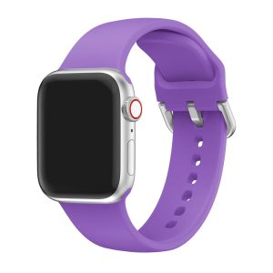Purple Silicone Apple Watch Strap (Silver Buckled)