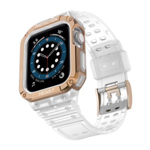 Translucent Silicone Shock Apple Watch Strap & Case (Gold)