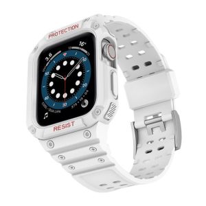 White Silicone Shock Apple Watch Strap & Case (White)