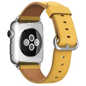 Yellow Leather Apple Watch Strap