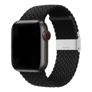 Black Braided Buckle Band For Apple Watch