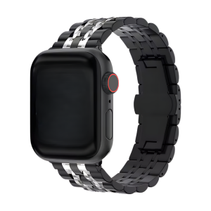 Black & Silver Presidential Band For Apple Watch