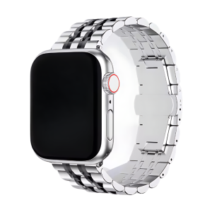 Silver & Black Presidential Band For Apple Watch