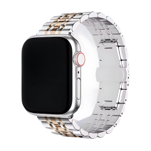 Silver & Rose Gold Presidential Band For Apple Watch